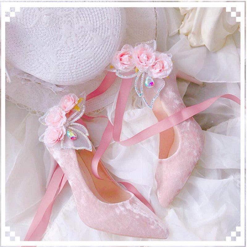 Rosy Butterfly from Glimmer Falls Fairycore Cottagecore Princesscore Shoes - Starlight Fair