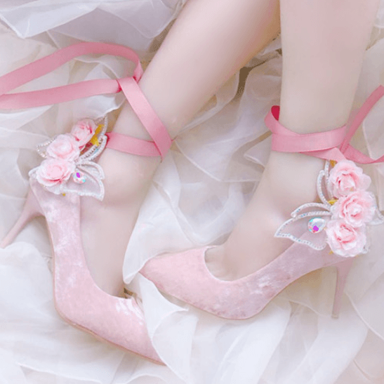 Rosy Butterfly from Glimmer Falls Fairycore Cottagecore Princesscore Shoes - Starlight Fair