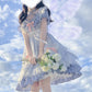Skylight Fairycore Princesscore Cottagecore Dress with Optional Apron Overlay - Starlight Fair