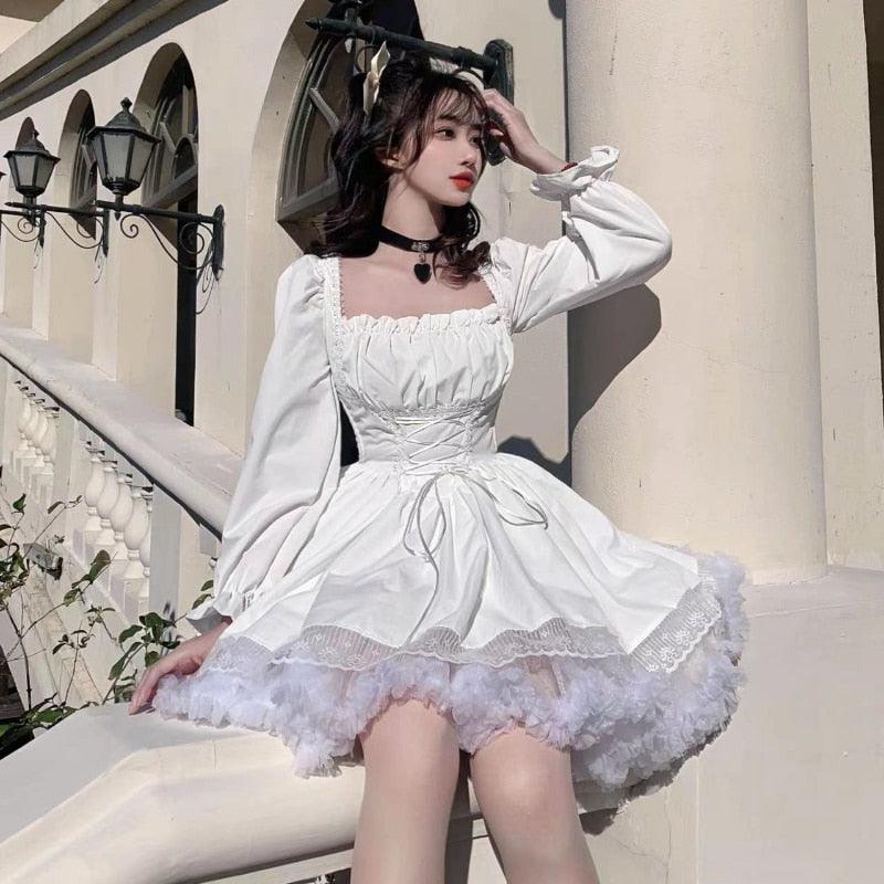 La Belle Fairycore Princesscore Cottagecore Dress and Petticoat Skirt Bottoms