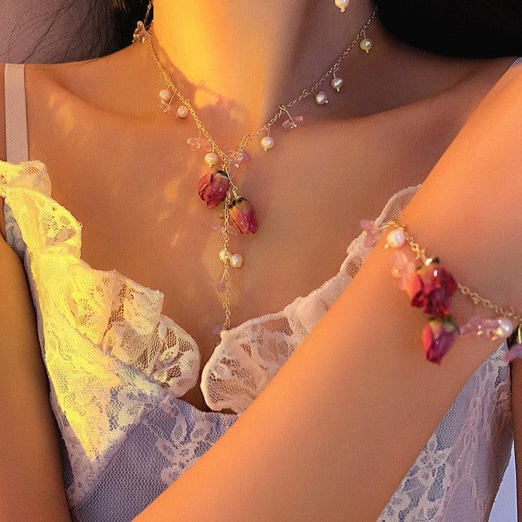Mermaid Tears and Fairy Fares Earring Necklace and Bracelet Jewelry Set - Starlight Fair