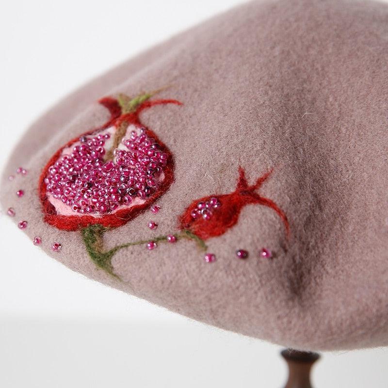 Ruby Symbol of Love Pomegranate Fairycore Cottagecore Warm Hat - Starlight Fair