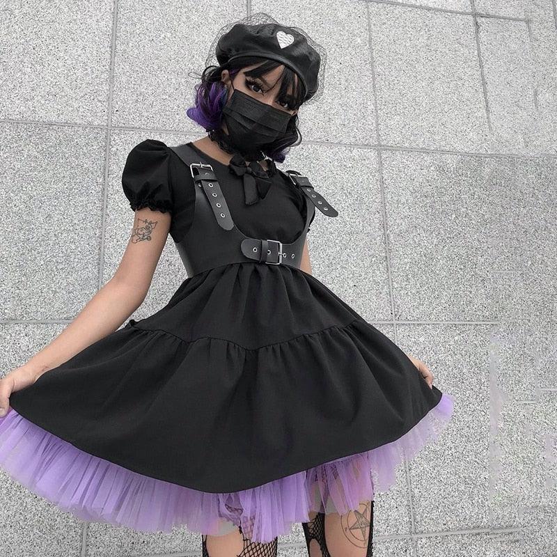Violets Dark Fairycore Dress - Starlight Fair