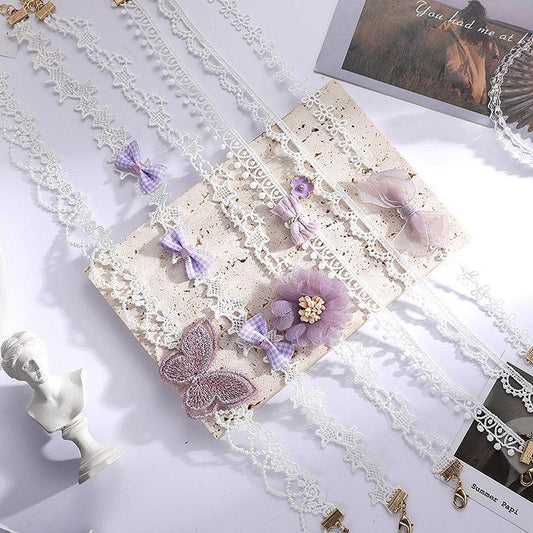 Chains of Snowflakes and Violets Fairycore Cottagecore Choker - Starlight Fair