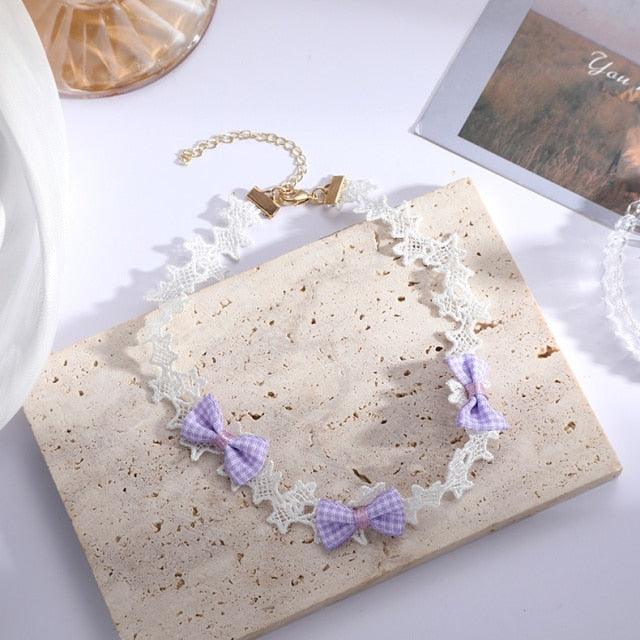 Chains of Snowflakes and Violets Fairycore Cottagecore Choker - Starlight Fair
