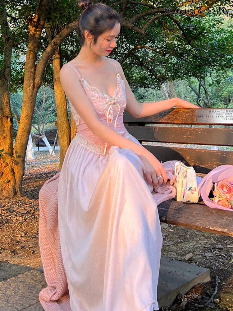 Watercolor Rose Macarons Fairycore Princesscore Cottagecore Dress - Starlight Fair