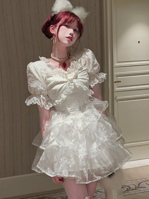 Coconut Mille Feuille Fairycore Princesscore Dress - Starlight Fair