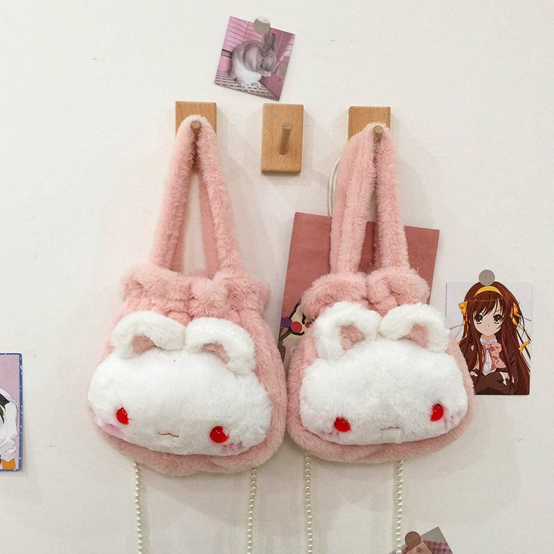 Strawberry Marshmallow Bunny Fluffy Fairycore Cottagecore Princescsore Bag - Starlight Fair