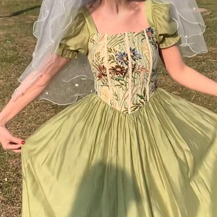 Golden Forest Wedding Fairycore Princesscore Cottagecore Dress - Starlight Fair