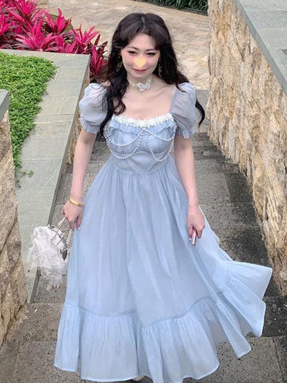 Mermaid's Adoration Fairycore Princesscore Cottagecore Dress - Starlight Fair