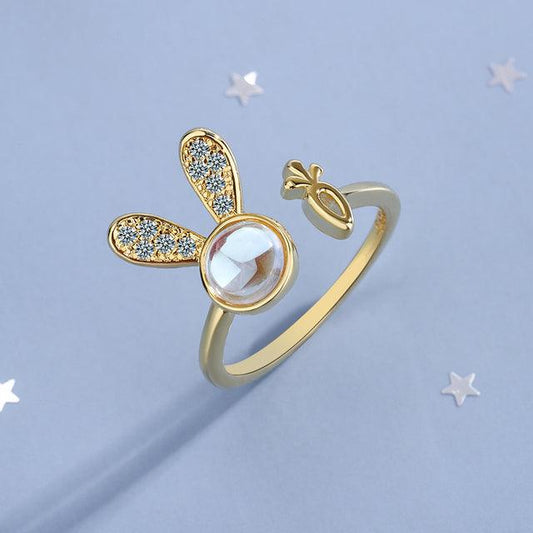 Solar Bunny Fairycore Princesscore Cottagecore Adjustable Ring Jewelry - Starlight Fair