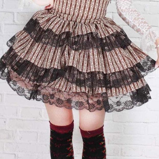 Chocolate Cupcake Lace-Up Fairycore Skirt Bottoms - Starlight Fair