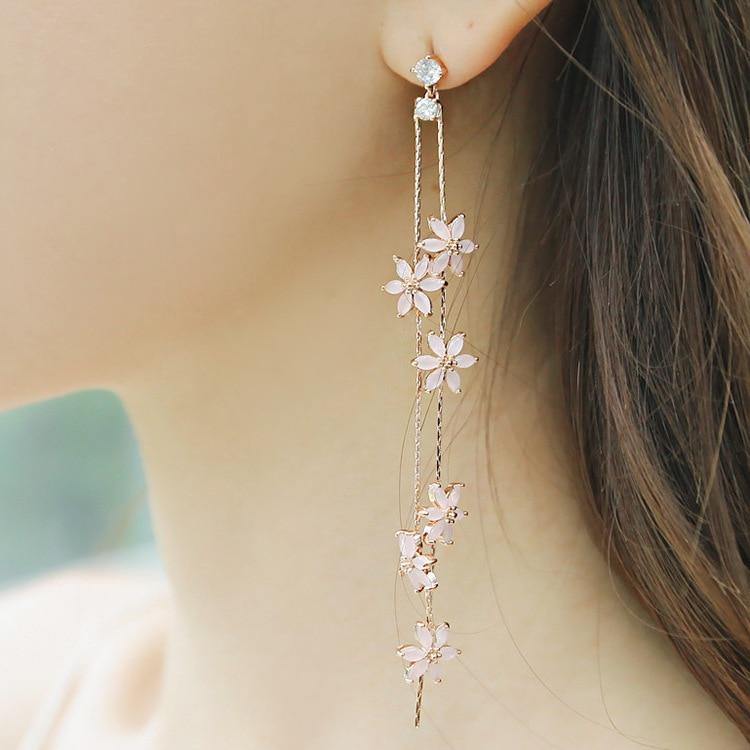 Pink Blossom Shower Earrings 